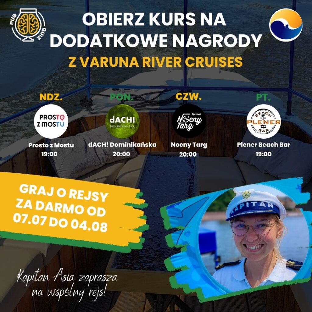 Varuna River Cruises - partnerem PubQuizu we Wrocławiu!