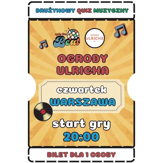 2026.01.08 [CZWARTEK] SPIN THE BEAT Ogrody Ulricha Warszawa 20:00