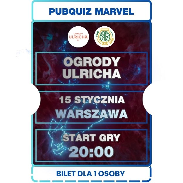 2026.01.15 [CZWARTEK] PubQuiz Marvel Ogrody Ulricha Warszawa 20:00