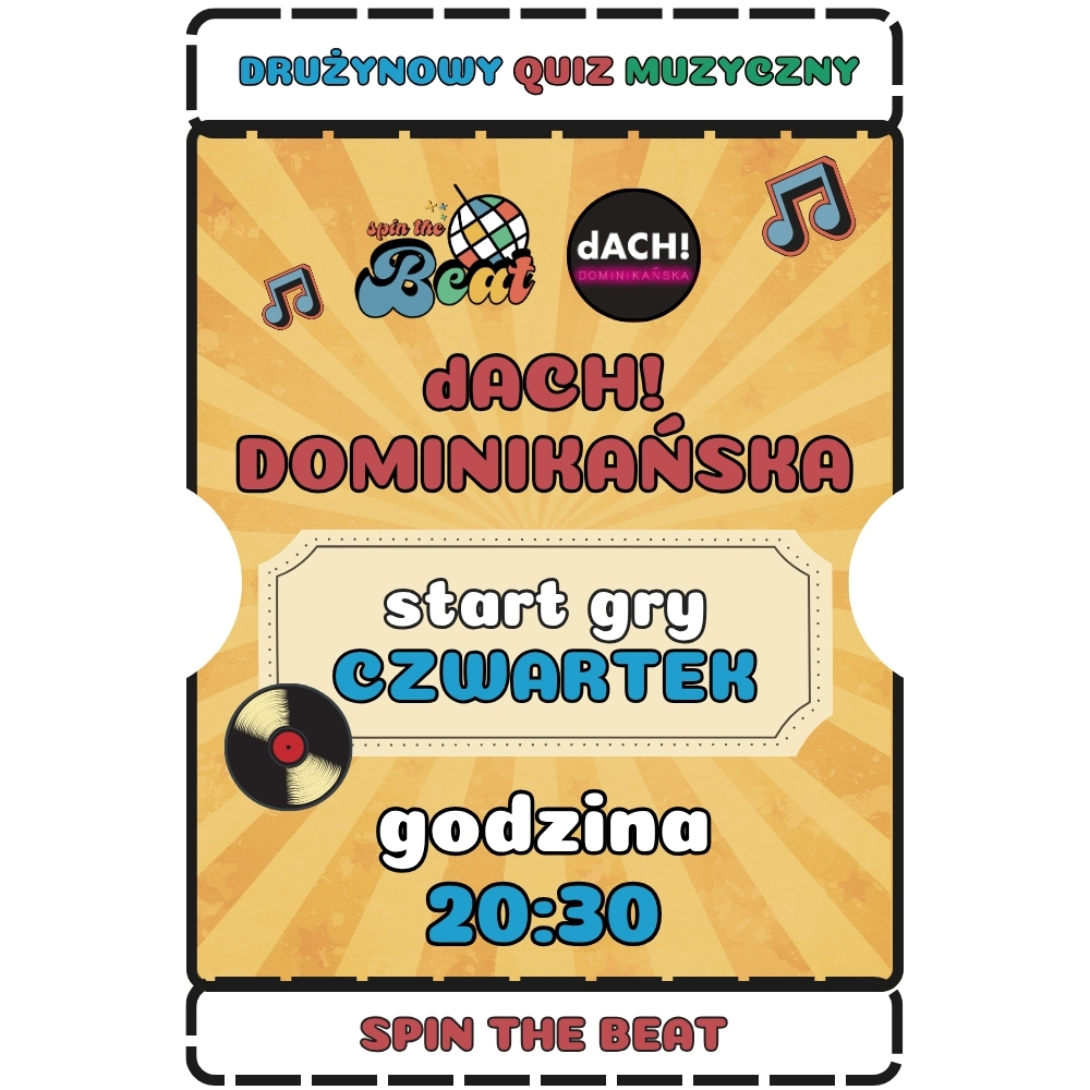 2026.06.25 [CZWARTEK] SPIN THE BEAT dACH! Dominikańska Wrocław 20:30