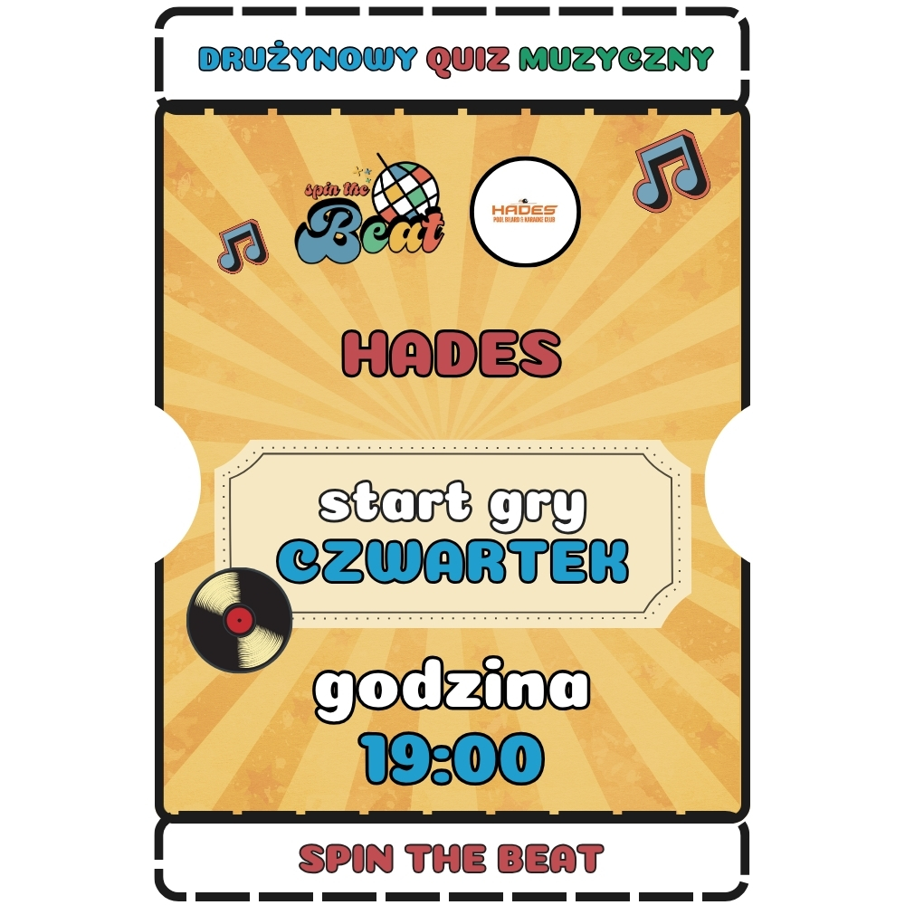 2026.06.25 [CZWARTEK] SPIN THE BEAT Hades Poznań 19:00